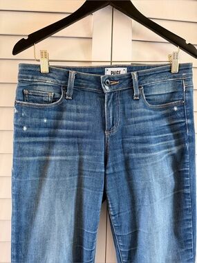 PAIGE Straight Leg Jeans in Medium Blue Wash